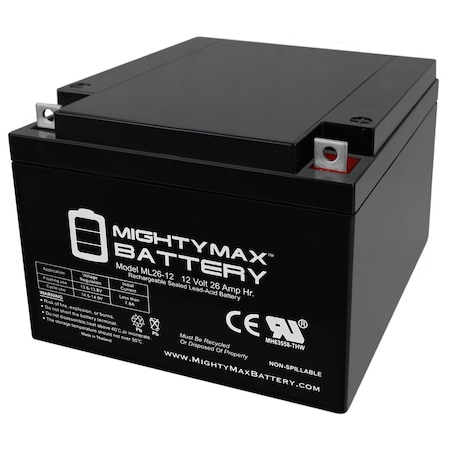 ML26-12 12V 26AH Replacement Battery For PowerSonic PS-12260142